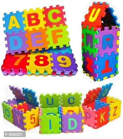 Maadi ABC and Numbers Mini Foam Puzzles Mat for kids Learning, Fun Activity and Building Blocks Thickest (36 Pieces, Multicolor)  (36 Pieces)-thumb0