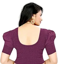 Readymade Shining Lycra Stretchable Round Neck Half Sleeve Blouses || Womens Mettalic Stretchable Readymade Blouses-thumb1