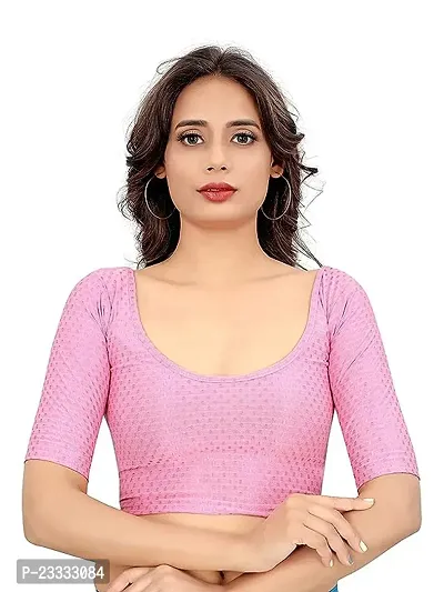 Reliable Pink Cotton Lycra  Stitched Blouses For Women-thumb0