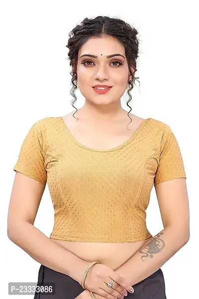 Reliable Beige Cotton Lycra  Stitched Blouses For Women-thumb0