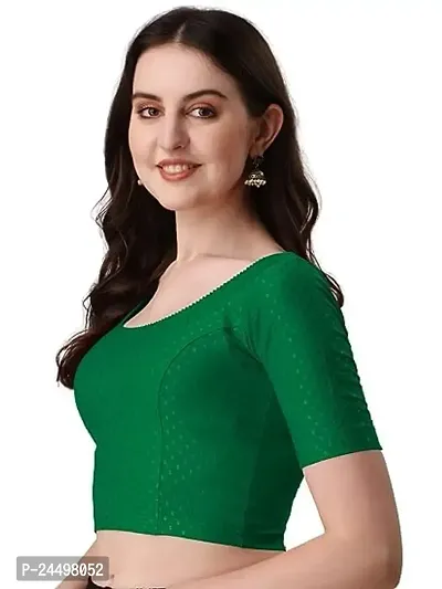 Shiva Business Hub Latest Readymade Blouses for Womens and Cotton Lycra Stretchable Womens Blouse (44, DarkGreen)-thumb0