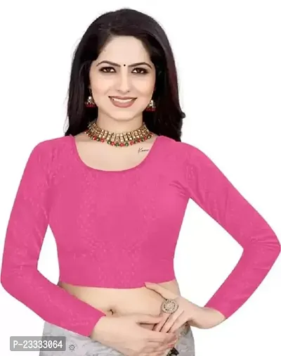 Reliable Pink Cotton Lycra  Stitched Blouses For Women