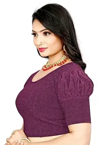 Readymade Shining Lycra Stretchable Round Neck Half Sleeve Blouses || Womens Mettalic Stretchable Readymade Blouses-thumb2