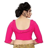 Cotton Lycra Stretchable Blouses fro Womens || Half Sleeves Dobby Readymade Blouses-thumb1