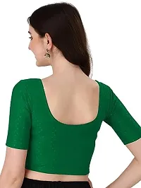 Shiva Business Hub Latest Readymade Blouses for Womens and Cotton Lycra Stretchable Womens Blouse (44, DarkGreen)-thumb1