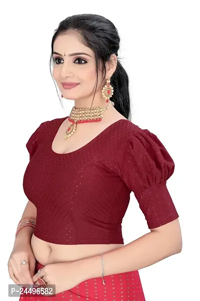 Shiva Business Hub Latest Net Readymade Blouses for Womens and Cotton Lycra Stretchable Womens Blouse-thumb4