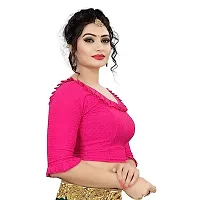 Cotton Lycra Stretchable Blouses fro Womens || Half Sleeves Dobby Readymade Blouses-thumb3
