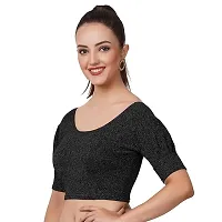 Readymade Shining Lycra Stretchable Round Neck Half Sleeve Blouses || Womens Mettalic Stretchable Readymade Blouses-thumb2