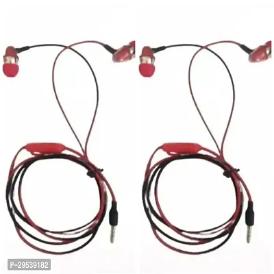 Stylish Red In-ear Wired Headphones With Microphone Pack Of 2