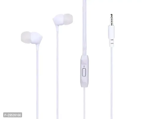 Stylish White In-ear Wired Headphones With Microphone-thumb0