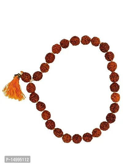 Om BhariPuri Rudraksha Bracelet Natural Five Mukhi Rudraksha Bracelet for Men  Women, Pack of 1, Bead Size 8 mm-thumb2