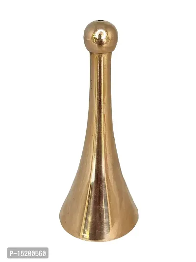 Om BhariPuri Brass Hand Held Bell - Brass Puja Prayer Ghanti - Brass Items Decorative Ringing Bells