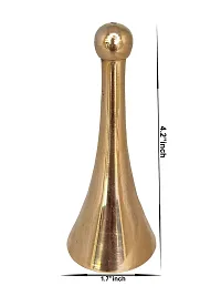 Om BhariPuri Brass Hand Held Bell - Brass Puja Prayer Ghanti - Brass Items Decorative Ringing Bells-thumb1