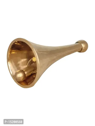 Om BhariPuri Brass Hand Held Bell - Brass Puja Prayer Ghanti - Brass Items Decorative Ringing Bells-thumb3