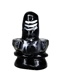 Om BhariPuriMarble Black Shiva / Shiv / Bhole Baba Lingam Shivling Statue / Idol / Murti for Home / Office / Temple Decorative Showpiece 2 Inch-thumb2