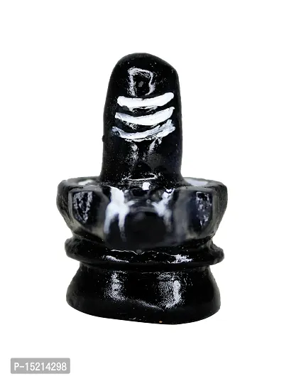 Om BhariPuriMarble Black Shiva / Shiv / Bhole Baba Lingam Shivling Statue / Idol / Murti for Home / Office / Temple Decorative Showpiece 2 Inch-thumb3