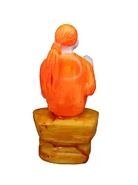 Om BhariPuri Marble Sai Baba Statue/Idol/Murti for Pooja Room Home Temple Car Dashboard Gifting Good Luck Figurine 8 Inch-thumb1