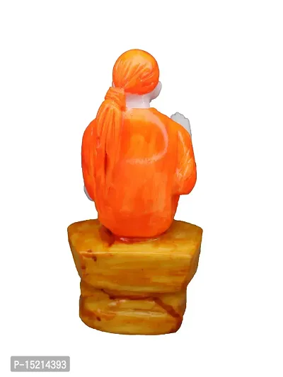 Om BhariPuri Marble Sai Baba Statue/Idol/Murti for Pooja Room Home Temple Car Dashboard Gifting Good Luck Figurine 8 Inch-thumb2