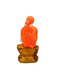 Om BhariPuri  Marble Sai Baba Statue/Idol/Murti for Pooja Room Home Temple Car Dashboard Gifting Good Luck Figurine 5 Inch-thumb1