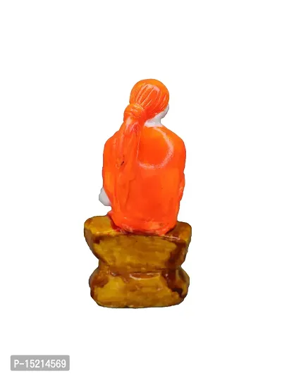 Om BhariPuri  Marble Sai Baba Statue/Idol/Murti for Pooja Room Home Temple Car Dashboard Gifting Good Luck Figurine 5 Inch-thumb2