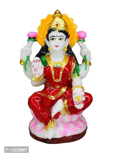 Om BhariPuri Marble Lakshmi Devi Idol Statue for Home Puja Goddess Laxmi Idols/Murti Showpiece for Temple Pooja Room Diwali Decoration Gifts for Family Friends 4.2 Inch