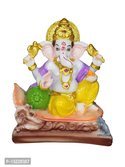 Om BhariPuri Marble Ganesha/Ganeshji Murti for Home Decor Showpiece Figurine Ganpati Idol God of Success and Luck, Diwali Gifts Ganesh Statue Puja/Pooja 6 Inch