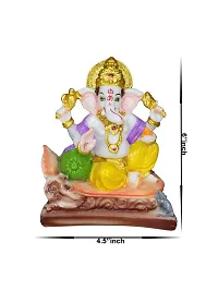 Om BhariPuri Marble Ganesha/Ganeshji Murti for Home Decor Showpiece Figurine Ganpati Idol God of Success and Luck, Diwali Gifts Ganesh Statue Puja/Pooja 6 Inch-thumb1