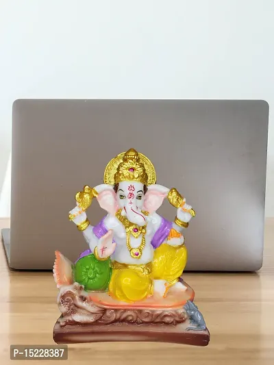 Om BhariPuri Marble Ganesha/Ganeshji Murti for Home Decor Showpiece Figurine Ganpati Idol God of Success and Luck, Diwali Gifts Ganesh Statue Puja/Pooja 6 Inch-thumb4