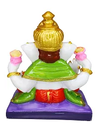 Om BhariPuri Marble Ganesha Idol for Home Decor/Gift Ganesh Murti for Home Puja/Pooja Room Temple Ganeshji Statue for Happiness Showpiece Figurine 6.5 Inch-thumb2