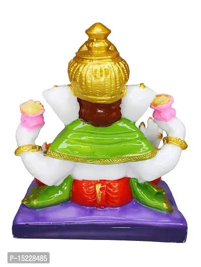 Om BhariPuri Marble Ganesha Idol for Home Decor/Gift Ganesh Murti for Home Puja/Pooja Room Temple Ganeshji Statue for Happiness Showpiece Figurine 6.5 Inch-thumb3