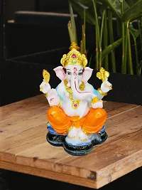 Om BhariPuri  Marble Ganesha Idol for Home Decor/Gift Ganesh Murti for Home Puja/Pooja Room Temple Ganeshji Statue for Happiness Showpiece Figurine 7 Inch-thumb3