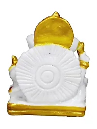 Om BhariPuri  Marble Ganesha/Ganesh/Ganeshji/Ganpati Bappa Idol/Murti/Statue for Car Dashboard Showpiece Figurine Home Decor Main Door Entrance(3.5x3x2 Inch)-thumb2