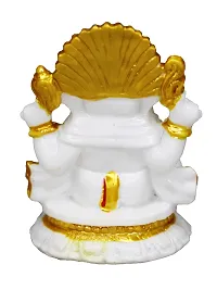 Om BhariPuri Marble Ganesha/Ganesh/Ganesh ji/Ganpati Idol/Idols/Murti/Statue for Gift, Car Dashborad, Home Decor Figurine for Main Door,Puja/Pooja Room, Mandir/Temple(3.5x2.5x2 Inch)-thumb2