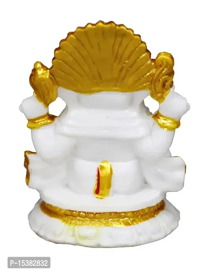 Om BhariPuri Marble Ganesha/Ganesh/Ganesh ji/Ganpati Idol/Idols/Murti/Statue for Gift, Car Dashborad, Home Decor Figurine for Main Door,Puja/Pooja Room, Mandir/Temple(3.5x2.5x2 Inch)-thumb3