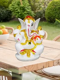 Om BhariPuri Marble Ganesh Idol for Pooja Room Ganesha Statue for Home Decor Ganpati Idol God of Success and Luck Diwali Gifts Ganesh Murti for Home Puja(3x2.5x2 Inch)-thumb3