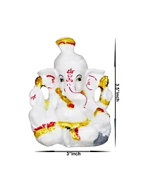 Om BhariPuri Marble Ganesh Murti Ganesh Idol Ganesha Statue for Home Pooja/Puja Temple/Mandir Home Decorative Showpiece Figurine (3.5x3x2 Inch)-thumb1