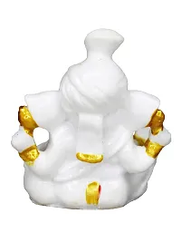 Om BhariPuri Marble Ganesh Murti Ganesh Idol Ganesha Statue for Home Pooja/Puja Temple/Mandir Home Decorative Showpiece Figurine (3.5x3x2 Inch)-thumb2