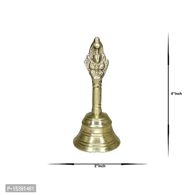 Om BhariPuri  Brass Bell/Ghanti for Home Puja Mandir Prayer Bell Ghanti, for Pooja Purpose, Spiritual Gifts (Weight:- 0.121 kg)-thumb3