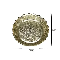 Om BhariPuri Brass Pooja Thali Puja Dish Aarti Plate for Worship and Gift Purpose (Pack of 5, Weight:- 0.021 Kg)-thumb3