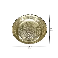 Om BhariPuri Brass Pooja Thali Puja Dish Aarti Plate for Worship and Gift Purpose (Pack of 4, Weight:- 0.03 Kg)-thumb2