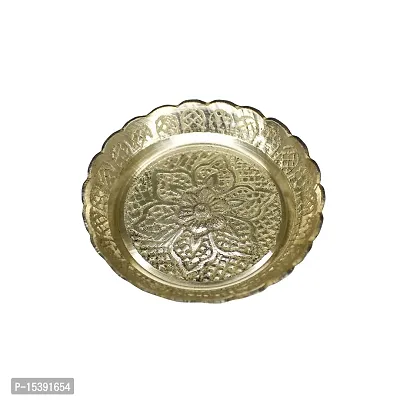 Om BhariPuri Brass Pooja Thali Puja Dish Aarti Plate for Worship and Gift Purpose (Pack of 4, Weight:- 0.03 Kg)-thumb2