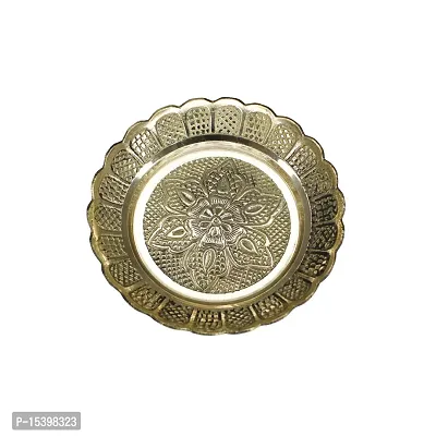 Om BhariPuri Brass Pooja Thali Puja Dish Aarti Plate for Worship and Gift Purpose (Pack of 2, Weight:- 0.08 Kg)-thumb3