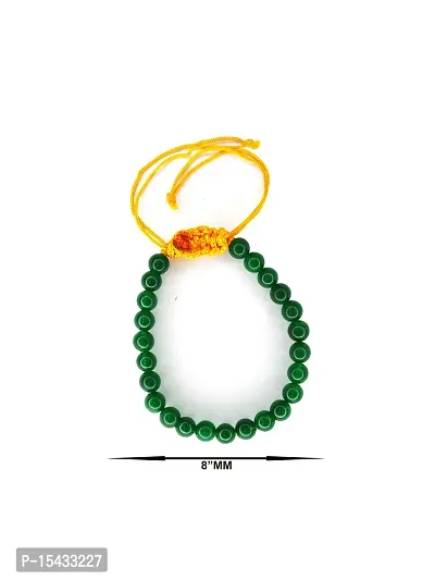 Om BhariPuri Original Natural Charged Activated Energized Emerald Stone Bracelet for Men and Women | Remove Negative Energy, Negativity Protection, Vastu Healing (Pack of 1)-thumb2