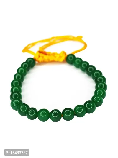 Om BhariPuri Original Natural Charged Activated Energized Emerald Stone Bracelet for Men and Women | Remove Negative Energy, Negativity Protection, Vastu Healing (Pack of 1)-thumb3