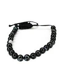 Om BhariPuri Natural Black Sulemani Hakik Bracelet Crystal Stone Bead Bracelet for Reiki Healing and Crystal Healing Stones (Pack of 1)-thumb1