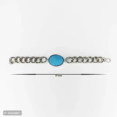 Om BhariPuri Stainless Steel Silver Salman Khan Bracelet-thumb4