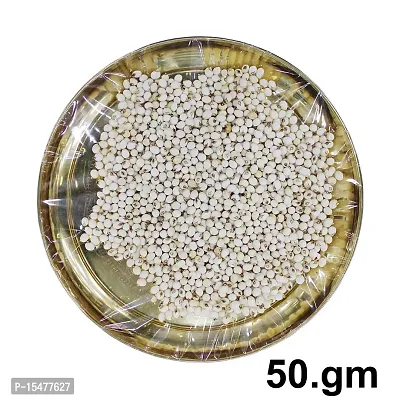 Om BhariPuri Natural  Original Rare White Chanoti Swetha Gunja Rakt Gunja Gurivanta White Rosary Pea Chanoti Latumoni White Chirmi Seeds Safed Gumchi(50 gm)-thumb4