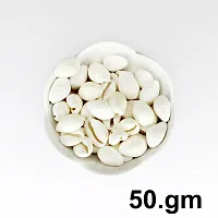 Om BhariPuri Natural Kaudi for Puja and Decoration White Kodi for Diwali Puja/Laxmi Puja Safed Kaudi - Kawdi - Kaudi - Kowdi - Cowrie - Koudi - Kodi - Lakshmi Kaudi Shells (50 gm)-thumb1