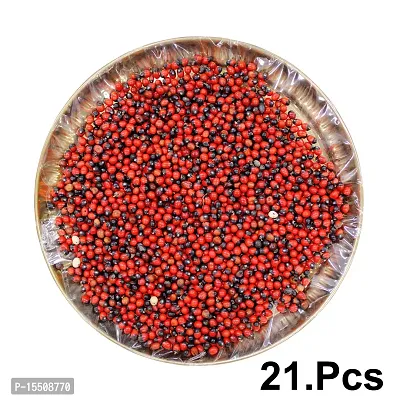 Om BhariPuri Natural  Original Lal Chirmi Gunja Beads Chirmi Ke Beez Chanothi Seads Red Gumchi Gunjari Gunja Beej Gunja Lal Seeds Chanoti Seeds (Pack of:- 21 Pcs)-thumb3