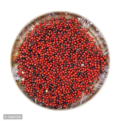 Om BhariPuri Natural Original Lal Chirmi Gunja Beads Chirmi Ke Beez Chanothi Seads Red Gumchi Gunjari Gunja Beej Gunja Lal Seeds Chanoti Seeds (Pack of:- 81 Pcs)-thumb0